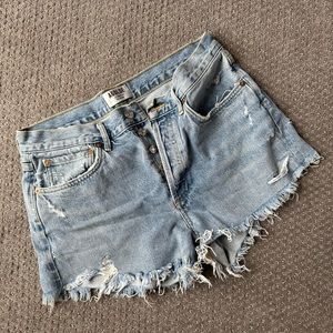 AGOLDE Parker Frayed Cut Off Jean Shorts